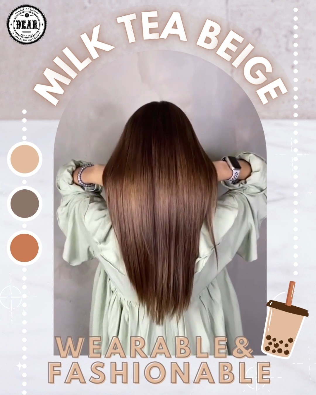 《Milk Tea Beige》สีผมชานมสวยเรียบๆ แต่น่ารักสุดๆ!  ผมสีชานม ไม่ว่าจะสีโทนสว่างหรือโทนมืด แต่เมื่อกระทบแสงแล้วจะดูเปล่งประกาย&ดูโปร่งเบาอีกด้วย!
เพิ่มบรรยากาศคูลๆ แบบผู้ใหญ่♪  สีโทนธรรมชาติที่ได้รับความนิยมสูง  สีผมอาจจะออกมาต่างกัน แต่สามารถเลือกว่าจะฟอกผม/ไม่ฟอกผม ก็ได้ผมสี
ชานมมาเปลี่ยนลุคได้ค่า!
แนะนำสำหรับใครที่อยากลองทำสีผมครั้งแรก  ลูกค้าสามารถจองคิวได้ทุกช่องทางเลยนะคะ  ️ 022586780 
️ Line@(ภาษาไทย): https://lin.ee/2zj0vkgxB (@dear_hair_th)
️ Website: www.dear-hair-design.com
️ IG: dearhairdesign
.
#bangkoksalon #bangkokhairsalon #hairsalon #treatment #haircut #promphong #haircolor #hairfashion #hairstyle #hair #perm #headspa #ร้านทำผม #ร้านทำผมแนะนำ #ร้านทำผมกรุงเทพ #ร้านทำผมทองหล่อ #ร้านทำผมสุขุมวิท #แนะนำร้านทำผม #ร้านทำผมสไตล์ญี่ปุ่น #ซาลอน #ร้านตัดผม #สีผม #สีผมสวย #สีผมญี่ปุ่น #ตัดผม #ทำสีผม