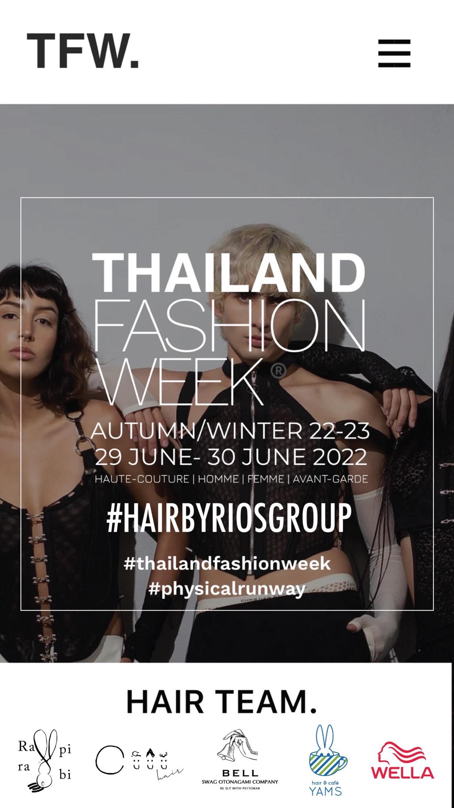 THAILAND FASHION WEEK
Autumn/Winter 22-23
#HAIRBYRIOSGROUP
@thailandfashionweek  Hair by: ️
@yamshair 
@rapirabi.color 
@bellotonagami 
@cuushair  Products by:
@wellapro.thailand 
️