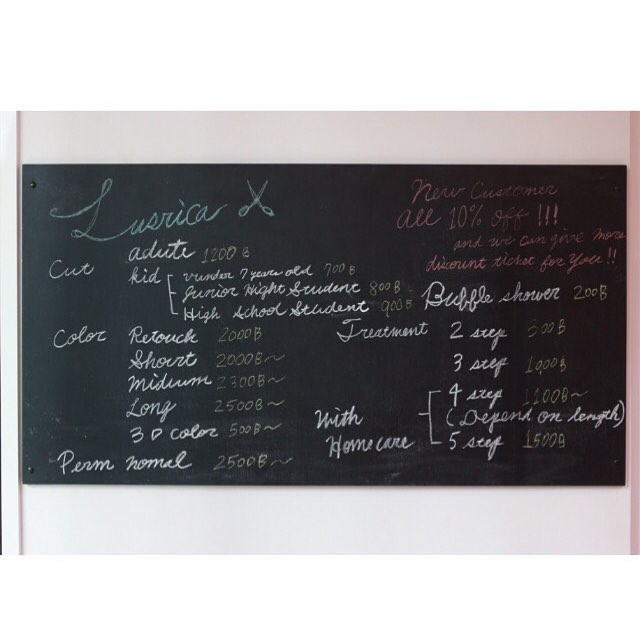 We made it!!!! Menu bord!!!! #thonglor13  #sukhumvit53  #bangkok  #hairsalon  #thailand #natural