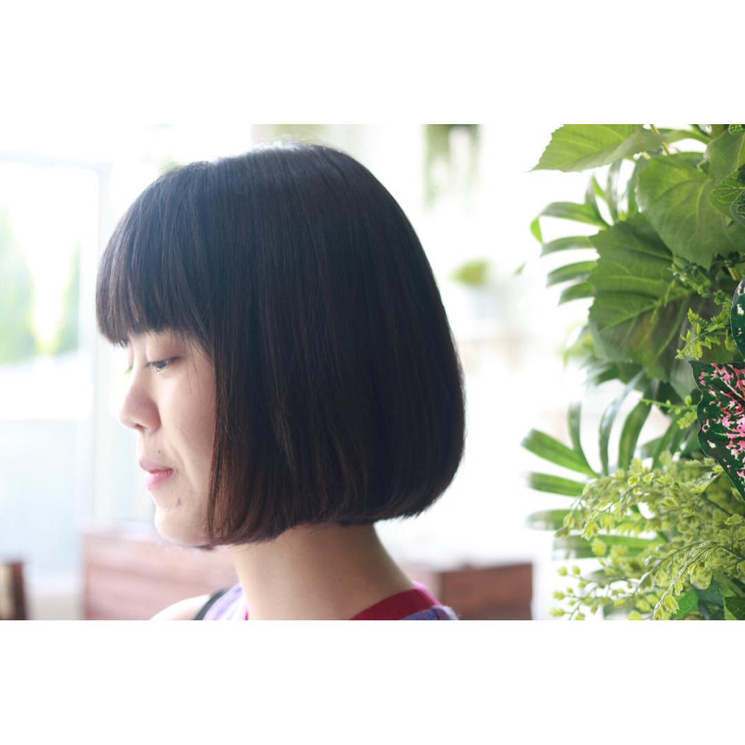 30位長さをカット。
Cool bob style.