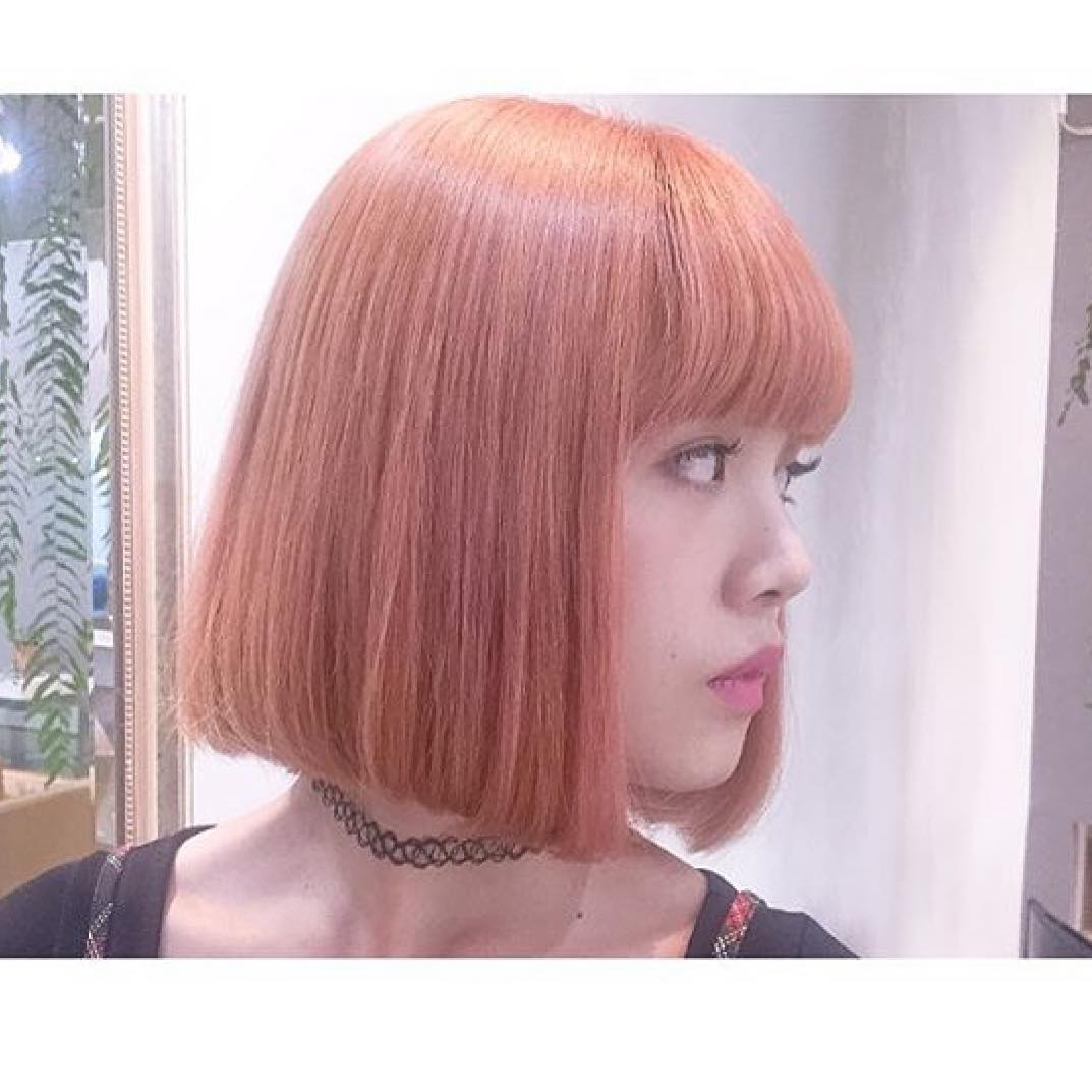 Hawaii hair style  #thai  #bangkok  #bobhair  #hairsalon  #lusrica  #pink  #orangepink  #orangepinkhair  #color  #colorful