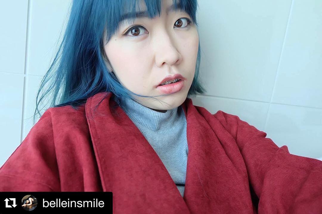 สีผมของคุณเบลสวยมากๆเลยค่ะ #Repost @belleinsmile  #hairstyle #salon #thailand #bangkok #stylist #hair #haircolor #haircut #beauty #blue