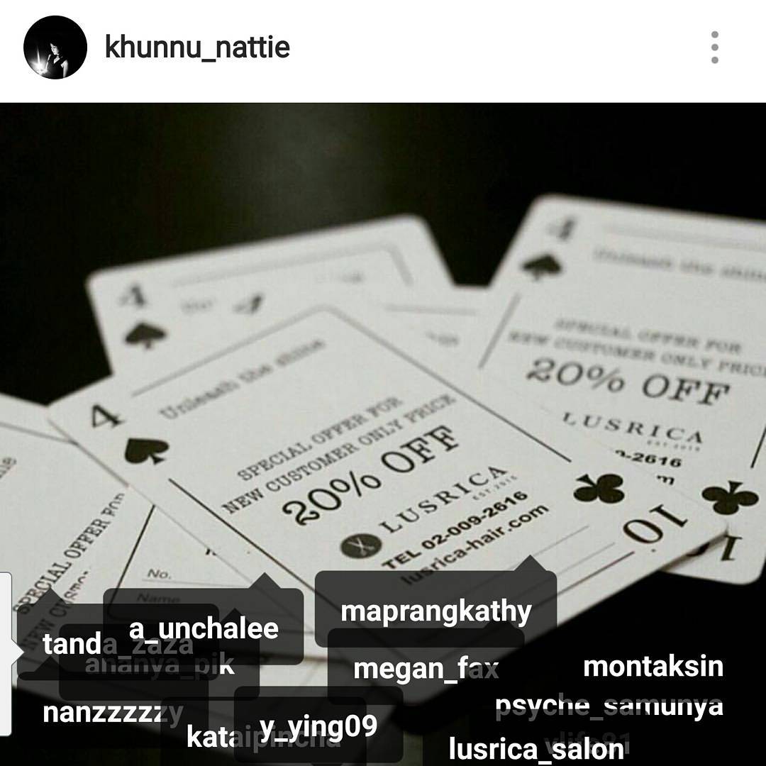 ขอบคุณนะคะ ที่จะมากันทั้ง Office k'@khunnu_nattie  ปลื้มมากมายค่ะ #RPM 
F R I E N D คุณลูกค้าใหม่มาจากเพื่อน ใช้บริการที่ @lusrica_salon ครั้งแรกลด 20% นะคะ ไม่รวมเฉพาะผลิตภัฑณ์ที่ว่างจำหน่ายในร้าน Tel