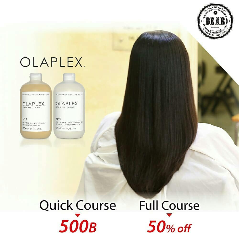 11月プロモーション 「Olaplex」
大人気のオラプレックスの Quick Course (クイックコース) が５００バーツでできます❣ さらにオラプレックスの Full Course (フルコース) は５０％オフ❣  オラプレックス No1、No2 は毛髪を補強してくれる効果があり、毛髪本来の美しさと強さをもたらします。 さらに今ご来店下さるお客様に次回から使用できる技術料金の２０％*分割引金券を贈呈いたします♪（2月末まで有効） 是非お試し下さい。
*オラプレックスのみの施術は割引外
----------------------------------------------
 Booking: 02-662-5069
 Line@(日本語): @dear_hair
 IG: dearhairdesign
 O pen: Mon-Fri 9:00-17:30/Sat-Sun 10:00-18:30
 Close: Every Wednesday
 Website: www.dear-hair-design.com
#オラプレックス #トリートメント #プロモーション #バンコク #サロン #ヘアスタイル #ヘアケア