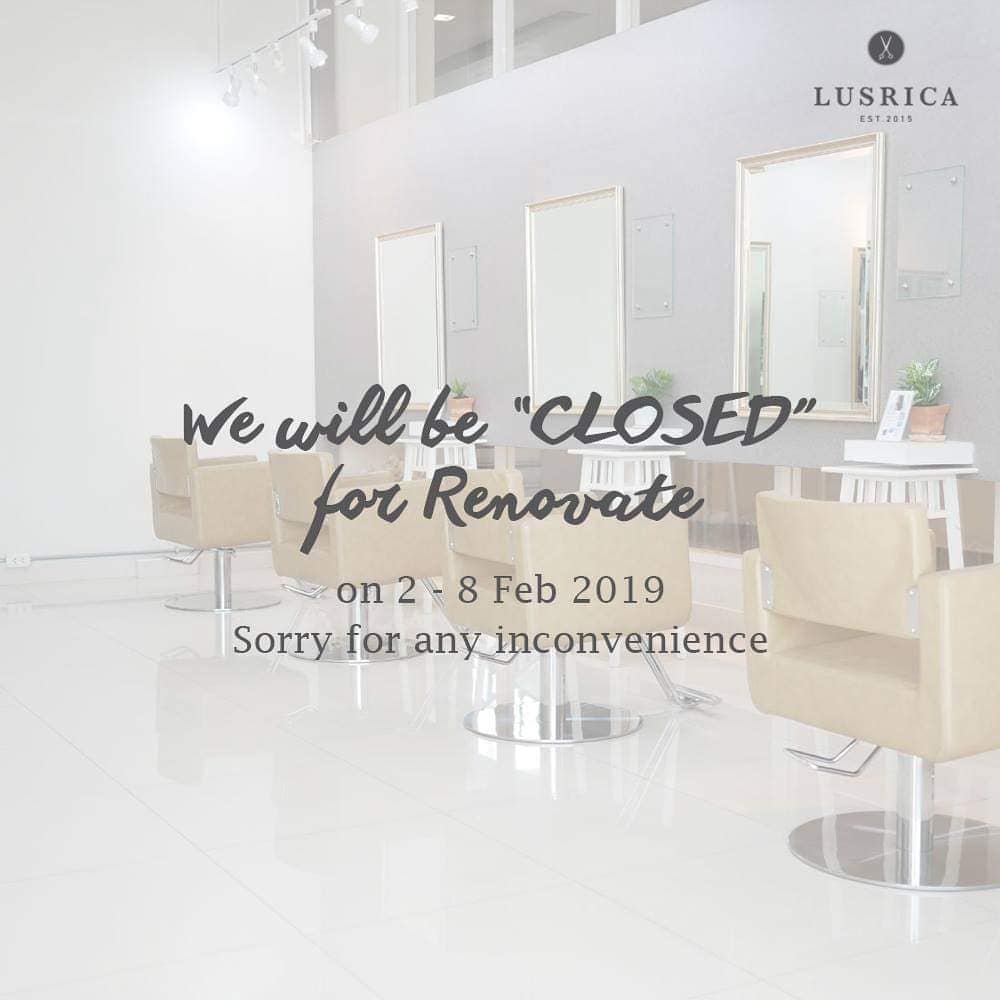 ขออนุญาตแจ้งปิดเพื่อ Renovate ร้านในวันที่ 2-8 กพ