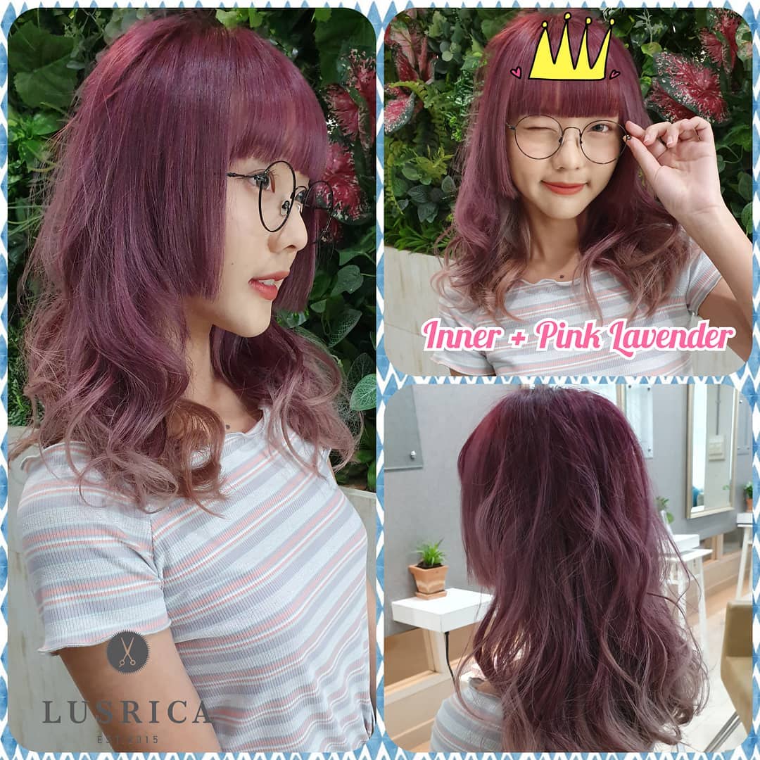 Pink Lavender + inner (สี Ash ด้านใน) เป็นสีที่ดูสดใส และมีเพิ่มความเท่ในส่วนของ inner สีเทา ลูกค้าท่านใดชอบสีนี้สามารถสอบถามรายละเอียดเพิ่มเติมได้นะคะ  Directed by Taka -----------------------------------------------------
Lusrica Salon ซอยทองหล่อ 11 (UR Build)
Tel