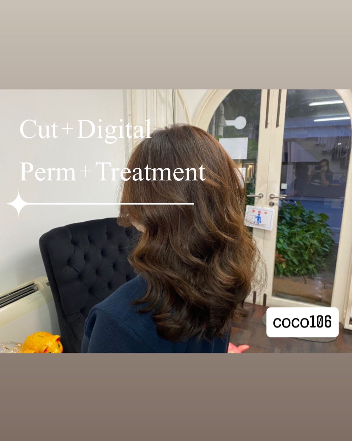 ' Cut+Digital Perm+Treatment '
ทำผมโดยช่างญา ช่างทำผมสไตล์ญี่ปุ่น  ร้านตั้งอยู่ในซอยพร้อมมิตร สุขุมวิท39  สอบถามเพิ่มเติมหรือจองคิวทำผม
ได้ที่เบอร์โทรศัพ 02-662-7106
ลูกค้าสามารถจอดรถที่ร้านได้เลยนะคะ
 อีก1ช่องทางการติดต่อ, เช็คโปรโมชั่นทางร้านหรือจองคิวทำผม สามารถแอดไลน์ของทางร้านได้เลยค่ะ
LINE account
https://lin