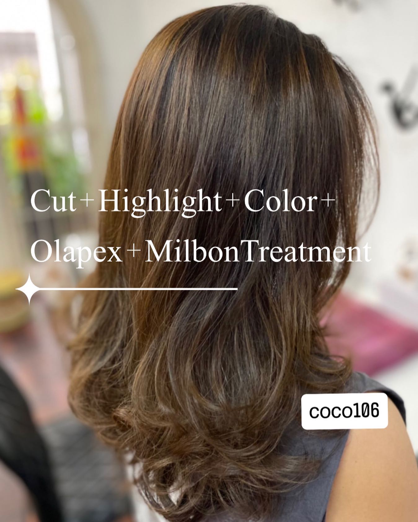 Cut+Highlight+Color+Olapex+Milbon Treatment
ทำผมโดยช่างญา ช่างทำผมสไตล์ญี่ปุ่น '  สวัสดีค่ะ สำหรับลูกค้าที่มองหาร้านทำผม เปลี่ยนลุค เปลี่ยนสไตล์ ฝากร้านของเราด้วยนะคะ 
ตอนนนี้มีโปรมากมาย  เรียกว่าสบายกระเป๋ามากๆ หรือลูกค้าต้องการสอบถามเพิ่มเติมเกี่ยวกับการทำผม หรือการเข้ามาใช้บริการทางร้านยินดีให้บริการมากๆค่ะ
ขอบคุณลูกค้าทุกท่านที่เข้ามาใช้บริการค่ะ  ยินดีให้คำปรึกษาก่อนมาใช้บริการ🥰🥰
ร้านเปิดให้บริการ 9.00-18.30  ลูกค้าสามารถจองคิวเข้ามาได้เลยค่ะ  ขอบคุณลูกค้าทุกท่านที่เข้ามาใช้บริการค่ะ
สอบถามเพิ่มเติมหรือจองคิวทำผม
ได้ที่เบอร์โทรศัพ 02-662-7106
ลูกค้าสามารถจอดรถที่ร้านได้เลยนะคะ  อีก1ช่องทางการติดต่อ, เช็คโปรโมชั่นทางร้านหรือจองคิวทำผม สามารถแอดไลน์ของทางร้านได้เลยค่ะ
LINE account
https://lin.ee/3Cm0Ksiac  #106hair #coco106 #sukhumvit39 #ร้านทำผม106coco #ร้านทำผม106 #สระโซดาสปา #ไฮไลท์สีผม #ทำสีผม #ร้านทำผม #ร้านทำผมในกรุงเทพ #ร้านเสริมสวยในกรุงเทพ