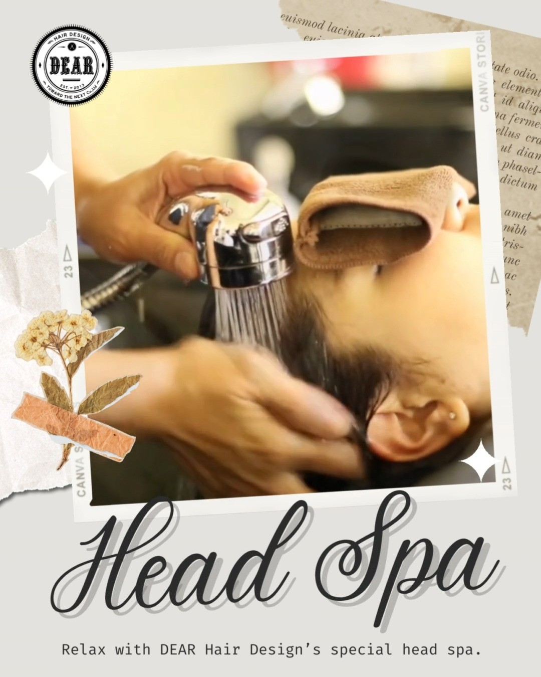 ชาร์จพลังให้กลับมาใช้ชีวิตที่ดีกว่าเดิมด้วย Head Spa
.
DEAR เรามีบริการ Head Spa ที่ไม่ใช่การนวดแบบธรรมดาทั่วไป แต่จะนวดกล้ามเนื้อและเส้นประสาท พร้อมช่วยกระตุ้นให้เลือดไหลเวียนบริเวณศรีษะได้อย่างดี ทำให้รู้สบายสดชื่นยิ่งขึ้น
.
️ข้อดีของ Head Spa️
ชำระล้างรังแค อาการคัน บริเวณหนังศีรษะ พร้อมบำรุงหนังศรีษะ
ผ่อนคลาย สบายหัว
.
หากได้ลองนวดสักครั้งแล้วรับรองติดใจแน่นอนค่ะ!
.
ลูกค้าสามารถจองคิวได้ทุกช่องทางเลยนะคะ
.
️ 022586780
️ LINE (ภาษาไทย) : @dear_hair_th
️ LINE (日本語) : @dear_hair
🖥 Website : www.dear-hair-design.com  #bangkoksalon #bangkokhairsalon #hairsalon #hair #cut #treatment #haircut #promphong #haircolor #hairfashion #hairstyle #dear #treatment #promphong #ร้านทำผม #ร้านทำผมแนะนำ #ร้านทำผมกรุงเทพ #ร้านทำผมสุขุมวิท #แนะนำร้านทำผม #ร้านทำผมสไตล์ญี่ปุ่น #ซาลอน #ร้านตัดผม #สีผม #สีผมสวย #สีผมญี่ปุ่น #ตัดผม #ทำสีผม #ดัดผมวอลลุ่ม #ตัดผมสไตล์ญี่ปุ่น #ผมสไตล์ญี่ปุ่น