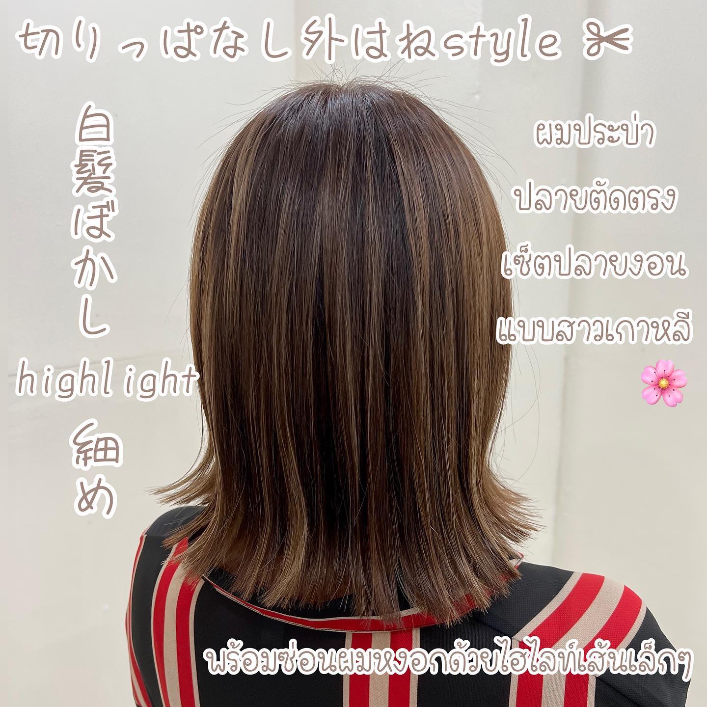 ทรงผมประบ่าแบบสาวญี่ปุ่น เกาหลีที่ต้องไม่พลาด️สำหรับคุณแม่ที่ผมหงอกเริ่มขึ้น ก็สามารถซ่อนผมขาวด้วยไฮไลท์เส้นเล็กๆ ได้เหมือนกันค่ะ🏽  Stylist HIROMI  YAMS hair&cafe  For booking/ご予約、お問い合わせ↓
LINE ID:@qai5573z
Tel:02-163-4973  Business hours/営業時間↓
9:00 - 18:00
Closed on Wednesday,2nd & 4th Thursday  #ร้านทำผมญี่ปุ่น #YAMShaircafe #ตัดผมญี่ปุ่น #ยืดผมญี่ปุ่น #ดัดผมญี่ปุ่น #ร้านทำผม #バンコク生活 #バンコク在住 #バンコク暮らし #バンコク子連れ美容室 #バンコク美容室 #japanesehairsalon