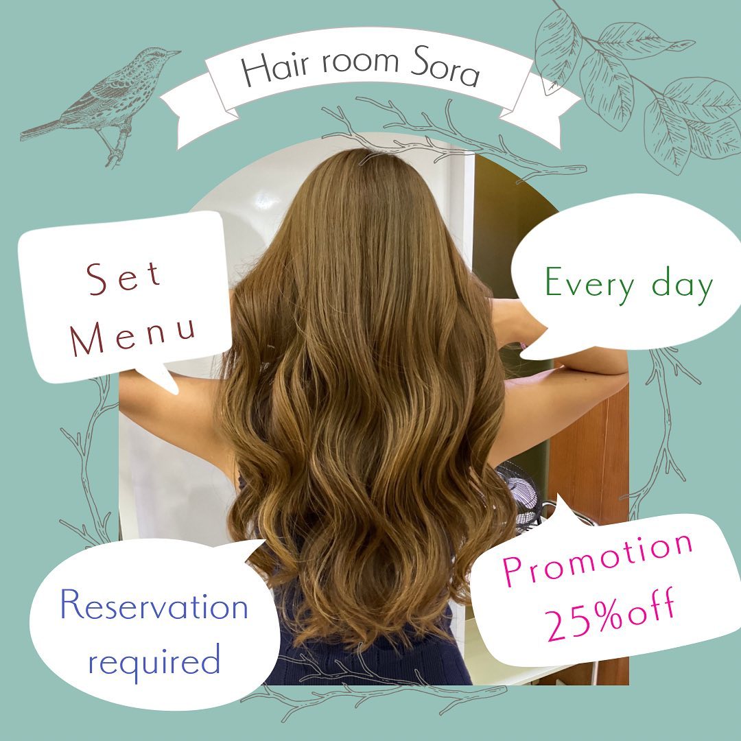 Promotion  May  This set menu is 25% OFF️  Cut + Color + Treatment  Cut + Perm + Treatment  by Thai hair dresser
…………………………
ร้าน Hair Room Sora 299/7 ชั้น1, Sukhumvit Living Town, ซอยสุขุมวิท21(อโศก)
️ 02-169-1622
 Line : @575zzlqc (มี @)
️** บัตรเครดิตขั้นต่ำ 2000 บาท **
#Hairroomsora #Hairroomsorabangkok #🤖 #Hairstyle #Sukhumvitlivingtown #sukhumvit21 #Japanesesalon #DigitalPerm #デジパ #ヘアールームソラ #fashioncolor #ร้านซาลอนญี่ปุ่น #ซาลอน #ทำผมรับปริญญา #ทำผมออกงาน #รับทำผม #ดัดดิจิตอล #ยืดผม #ย้อมผม #Repost