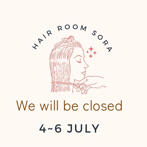 Summer holidays  We will be closed from 4 to 6 th. 
…………………………
ร้าน Hair Room Sora 299/7 ชั้น1, Sukhumvit Living Town, ซอยสุขุมวิท21(อโศก)
️ 02-169-1622
 Line : @575zzlqc (มี @)
️** บัตรเครดิตขั้นต่ำ 2000 บาท **
#Hairroomsora #Hairroomsorabangkok #🤖 #Hairstyle #Sukhumvitlivingtown #sukhumvit21 #Japanesesalon #DigitalPerm #デジパ #ヘアールームソラ #fashioncolor #ร้านซาลอนญี่ปุ่น #ซาลอน #ทำผมรับปริญญา #ทำผมออกงาน #รับทำผม #ดัดดิจิตอล #ยืดผม #ย้อมผม #Repost