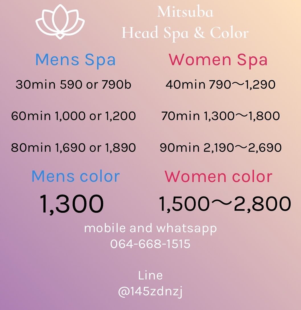 price list  #headspa 
#haircolorsalon
#sukhumvit31 
#stophairfall 
#stophairloss
#ร้านทำสีผม
#สุขุมวิท
#นวดศีรษะ
#ป้องกันผมร่วง
#สปาศีรษะกรุงเทพ
#ร้านทำสีผม
#ทำความสะอาดหนังศีรษะ
#头部按摩
#预防脱发
#头皮清洁
#bangkok
#ヘッドスパ
#ヘアカラーサロン
#スクンビット
#ヘッドマッサージ
#バンコクヘッドスパ
#抜け毛予防
#asmr
#头部水疗
#染发沙龙
#헤드스파
#헤어컬러살롱
#ဦးခေါင်းspa
#спадляголовы
#สปาศีรษะ
#ร้านทำสีผม