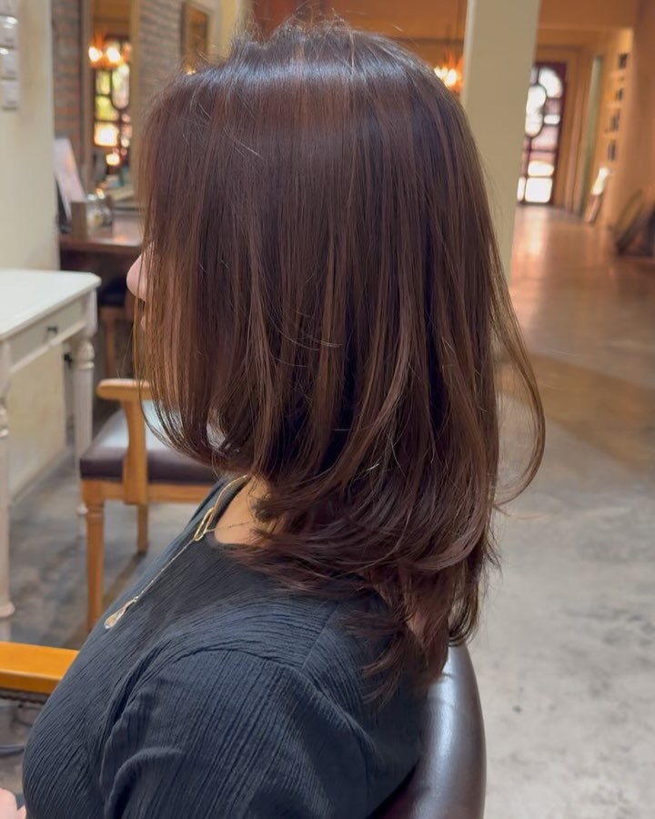 デジタルパーマで全体的にふんわり感と柔らかさを️  #デジパー　 #バンコク　 #プロンポン　 #美容院　 #bangkoksalon #phromphong