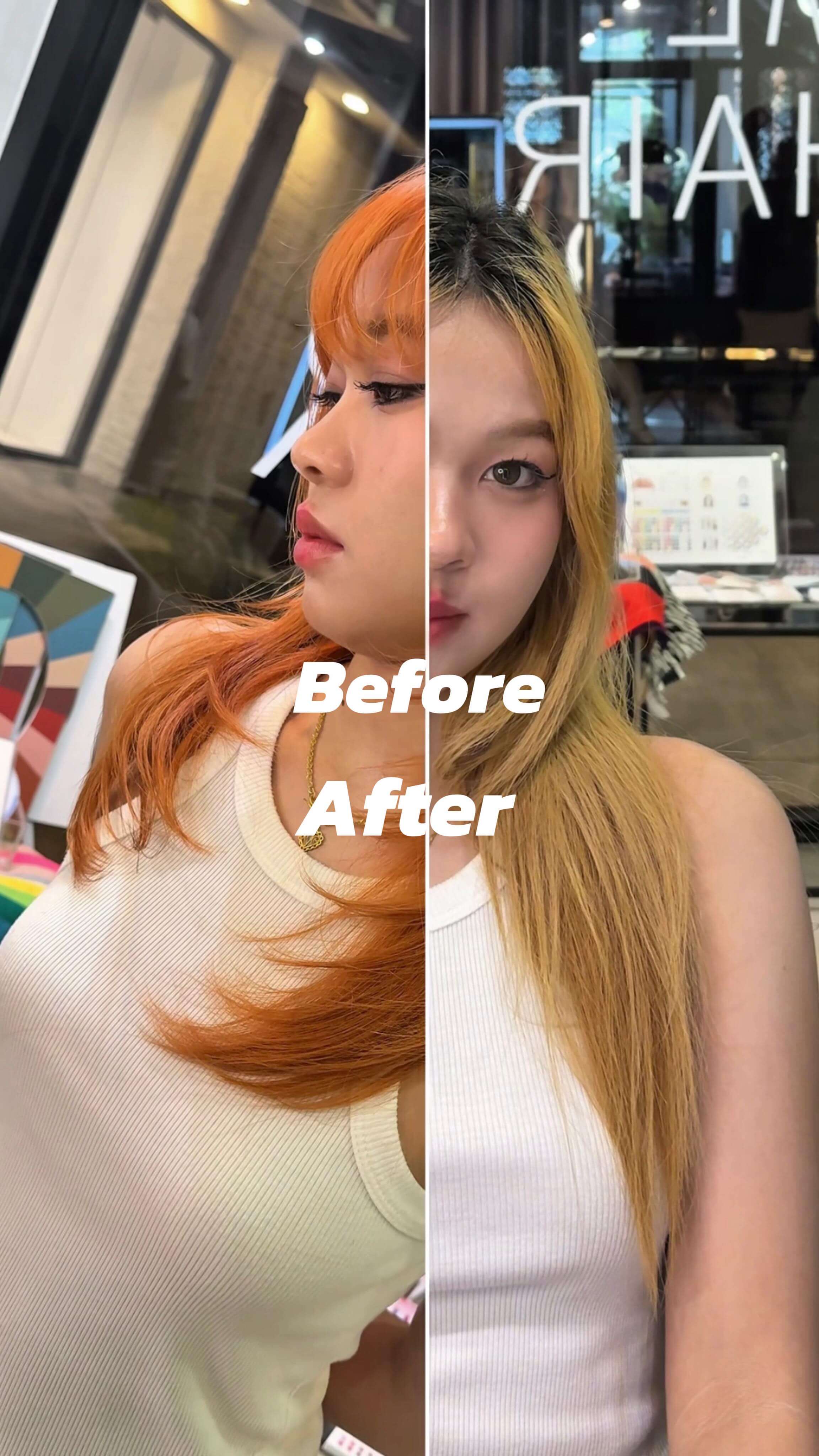 Before → After 
ปี 2026 เทรนด์ต้องเป็น สีส้ม
บวกกับ เลเยอร์ ก็กลายเป็นลุค it girl ทันที 

สีที่ล้ำไปอีกขั้น ไม่ซ้ำใคร
ผมครั้งหน้าต้องลองแบบนี้แล้ว!

#เทรนด์ผม2026 #ผมสีส้ม #itgirlhair #เลเยอร์คัต #ผมสไตล์เกาหลี #ผมสวยผู้ใหญ่ #ทำสีผมใสๆ #เปลี่ยนลุค #ร้านทำผมญี่ปุ่น #ร้านทำผมกรุงเทพ