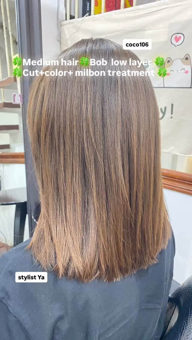 Medium hairBob  low layer 
Cut+color+ milbon treatment 
 ทำผมโดยช่างญา ช่างทำผมสไตล์ญี่ปุ่น 
️ Free parking available 
ร้านเปิดให้บริการ 9.00-18.30 
สำรองคิวได้ที่เบอร์
️02-662-7106
24hours web reservation
https://reservia.jp/reserve/menu/2c7018bae1?start_page=2&is_guest=1
LINE account
https://lin.ee/3Cm0Ksiac  #coco106 #106hair #digitalperm #coolperm #color hiligth milbon salon beauty treatment straight cut sodashower shothair longhair japan bangkok sukhumvit39 ร้านเสริมสวยในกรุง