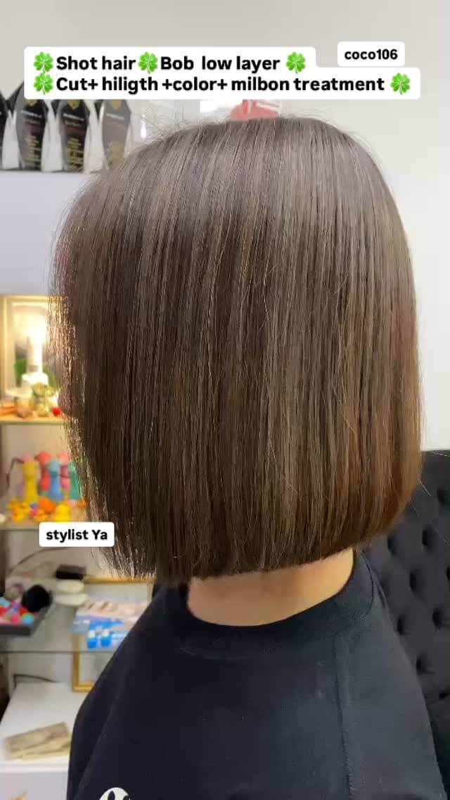Shot hairBob  low layer 
Cut+ hiligth +color+ milbon treatment 
 ทำผมโดยช่างญา ช่างทำผมสไตล์ญี่ปุ่น 
️ Free parking available 
ร้านเปิดให้บริการ 9.00-18.30 
สำรองคิวได้ที่เบอร์
️02-662-7106
24hours web reservation
https://reservia.jp/reserve/menu/2c7018bae1?start_page=2&is_guest=1
LINE account
https://lin.ee/3Cm0Ksiac  #coco106 #106hair #digitalperm #coolperm #color hiligth milbon salon beauty treatment straight cut sodashower shothair longhair japan bangkok sukhumvit39 ร้านเสริมสวยในกรุง