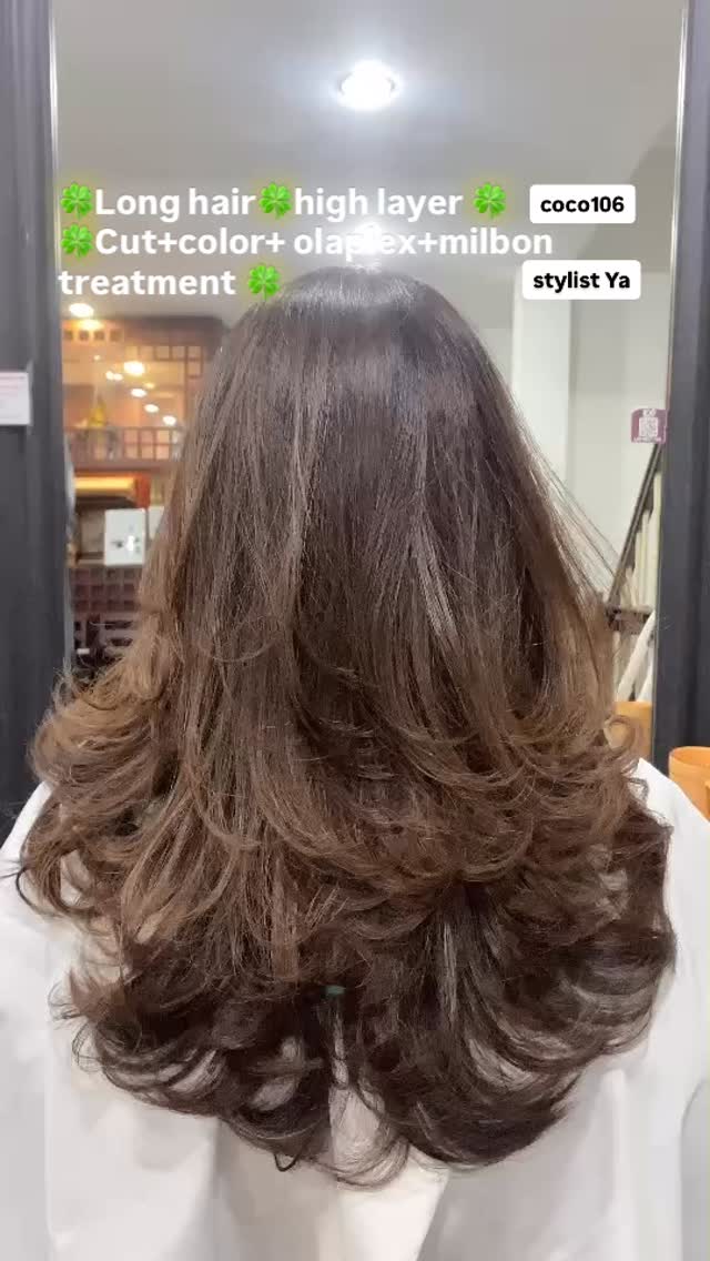 Long hairhigh layer 
Cut+color+ olaplex+milbon treatment 
 ทำผมโดยช่างญา ช่างทำผมสไตล์ญี่ปุ่น 
️ Free parking available 
ร้านเปิดให้บริการ 9.00-18.30 
สำรองคิวได้ที่เบอร์
️02-662-7106
24hours web reservation
https://reservia.jp/reserve/menu/2c7018bae1?start_page=2&is_guest=1
LINE account
https://lin.ee/3Cm0Ksiac  #coco106 #106hair #digitalperm #coolperm #color