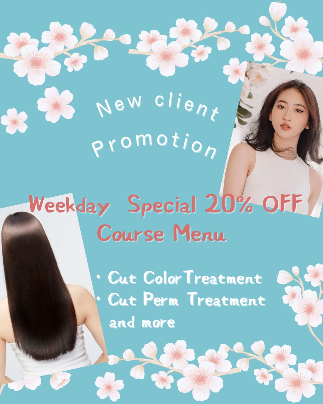 New client Promotion  Enjoy 20% off all course menus on weekdays.  ・Cut Color Treatment course
・Cut Perm Treatment course
 and more  …………………………
ร้าน Hair Room Sora 299/7 ชั้น1, Sukhumvit Living Town, ซอยสุขุมวิท21(อโศก)
️ 02-169-1622
 Line : @575zzlqc (มี @)  #Hairroomsora #Hairroomsorabangkok #🤖 #Hairstyle #sukhumvit21 Japanesesalon DigitalPerm デジパ ヘアールームソラ fashioncolor ร้านซาลอนญี่ปุ่น ซาลอน ทำผมรับปริญญา ทำผมออกงาน รับทำผม ดัดดิจิตอล ยืดผม ย้อมผม Repost head spa bangkok バンコク 美容院 hair spa bangkok バンコク ヘッドスパ バンコク 美容院 メンズ バンコク　美容室 japanese head spa bangkok bangkok head spa hair salon bangkok bangkok hair salon